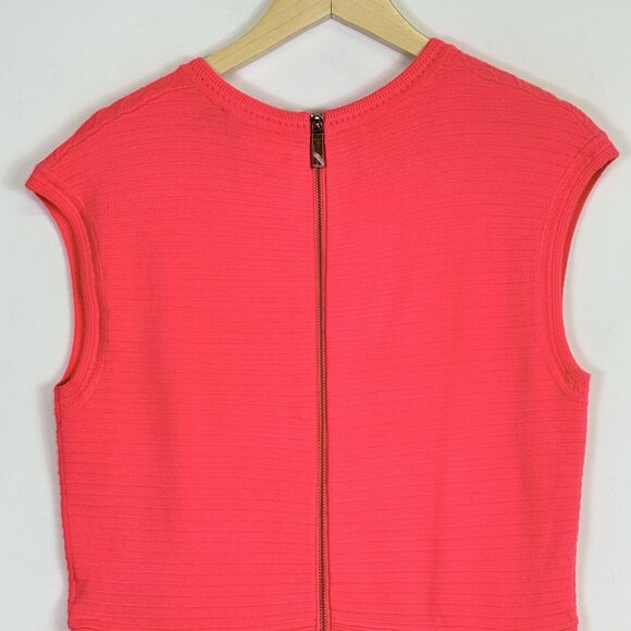 Ted Baker Zaralie Neon Coral Jacquard Panel Skater Dress Women's 6 US 14 NEW NWT - Picture 5 of 7